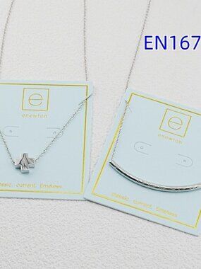 Enewton White Gold Cross Tube Necklace Set